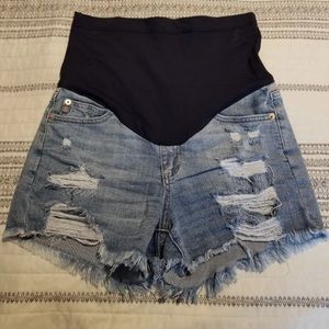 Pinkblush Maternity distressed shorts